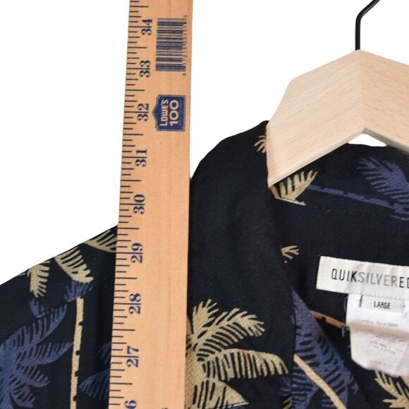 Vtg Quicksilver Silver Edition Pal Print Shirt Short Sleeve Large Button Y2K - Picture 7 of 7